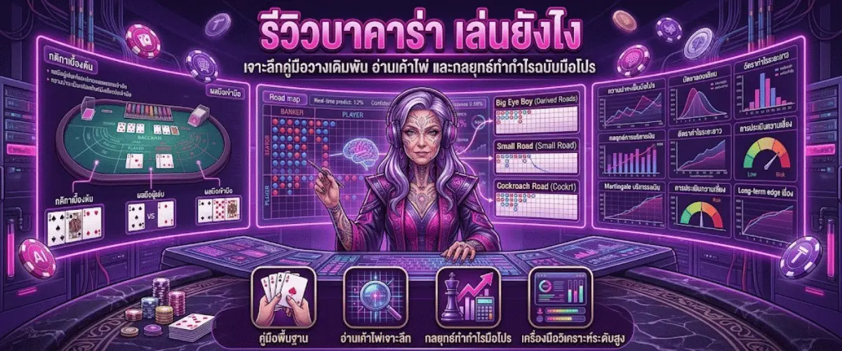 รีวิว บาคาร่า เล่น ยังไง เจาะลึกคู่มือวางเดิมพัน อ่านเค้าไพ่ และกลยุทธ์ทำกำไรฉบับมือโปร