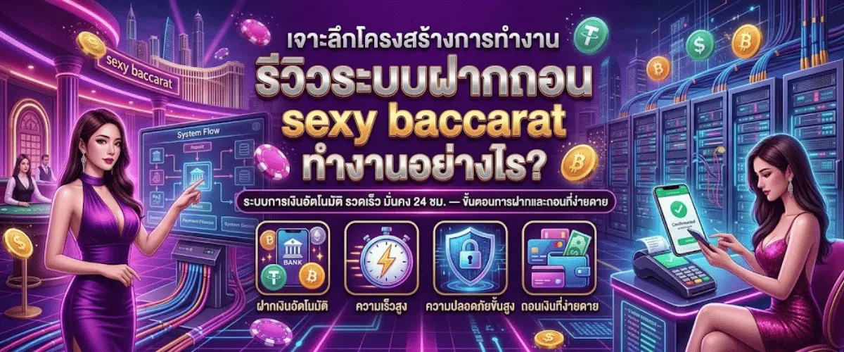 รีวิวระบบฝากถอน sexy baccarat เจาะลึกนวัตกรรมฝากถอนออโต้ ปลอดภัย แม่นยำ เงินเข้าไวในไม่กี่วินาที