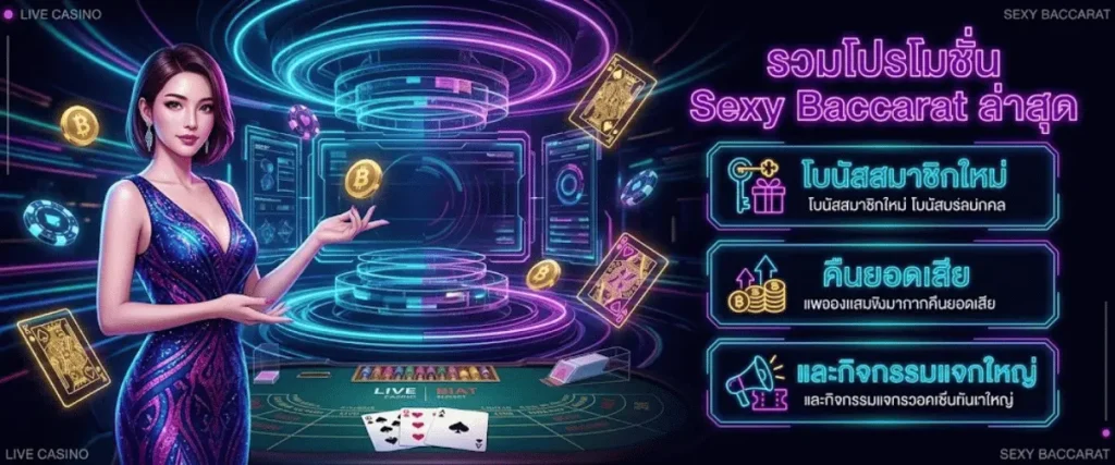 รวมโปรโมชั่น Sexy Baccarat สำหรับสมาชิกใหม่ (Welcome Bonus)