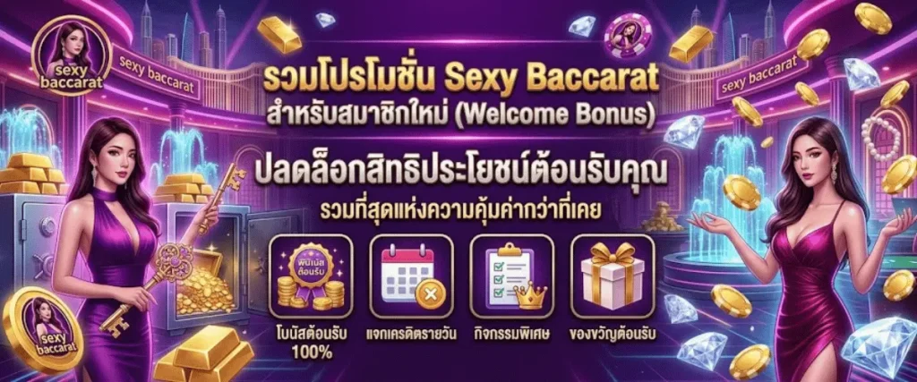 รวมโปรโมชั่น Sexy Baccarat ล่าสุด โบนัสสมาชิกใหม่ คืนยอดเสีย และกิจกรรมแจกใหญ่