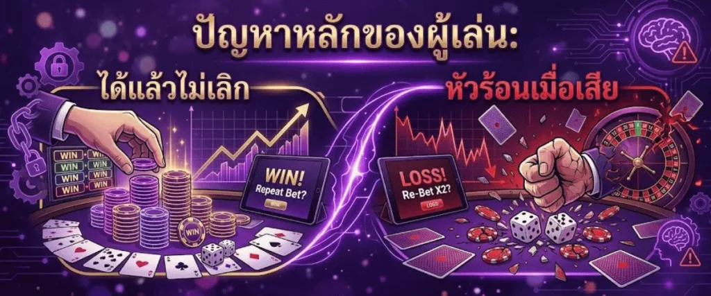 ปัญหาหลักของผู้เล่น: "ได้แล้วไม่เลิก" และ "หัวร้อนเมื่อเสีย"
