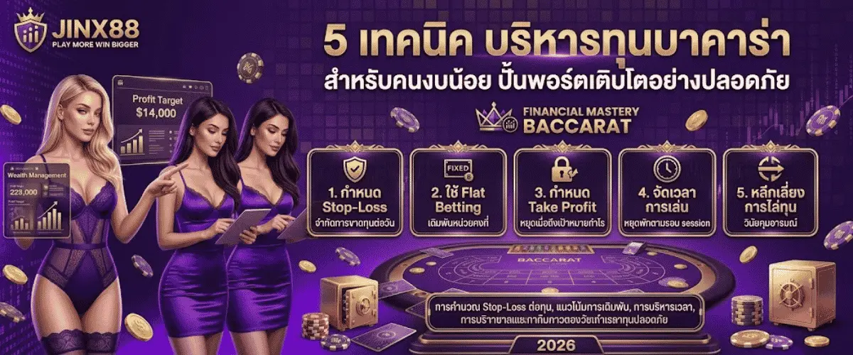 5 เทคนิค บริหารทุนบาคาร่า สำหรับคนงบน้อย ปั้นพอร์ตเติบโตอย่างปลอดภัย